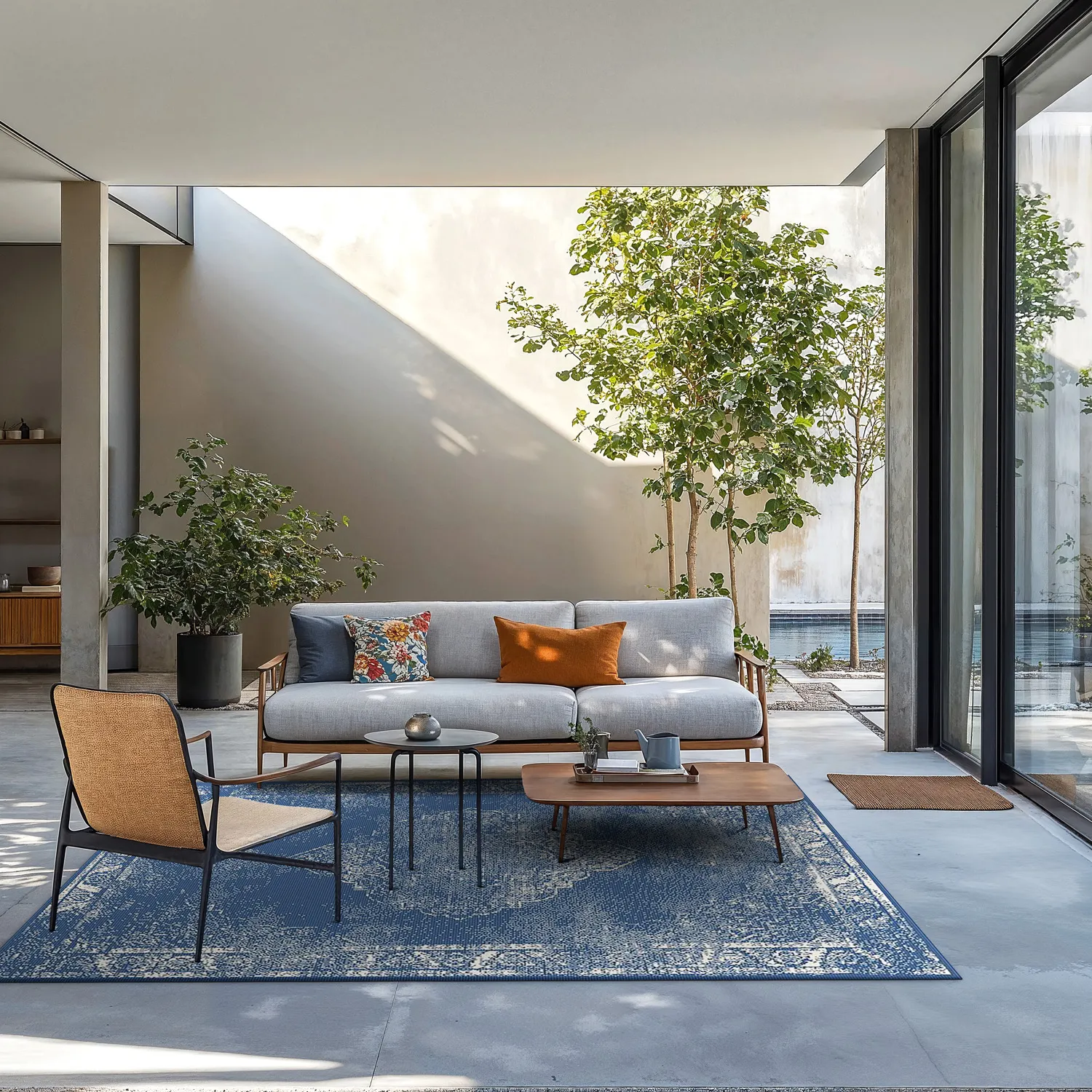 Indoor/Outdoor rug - Brussels Weave (blue)