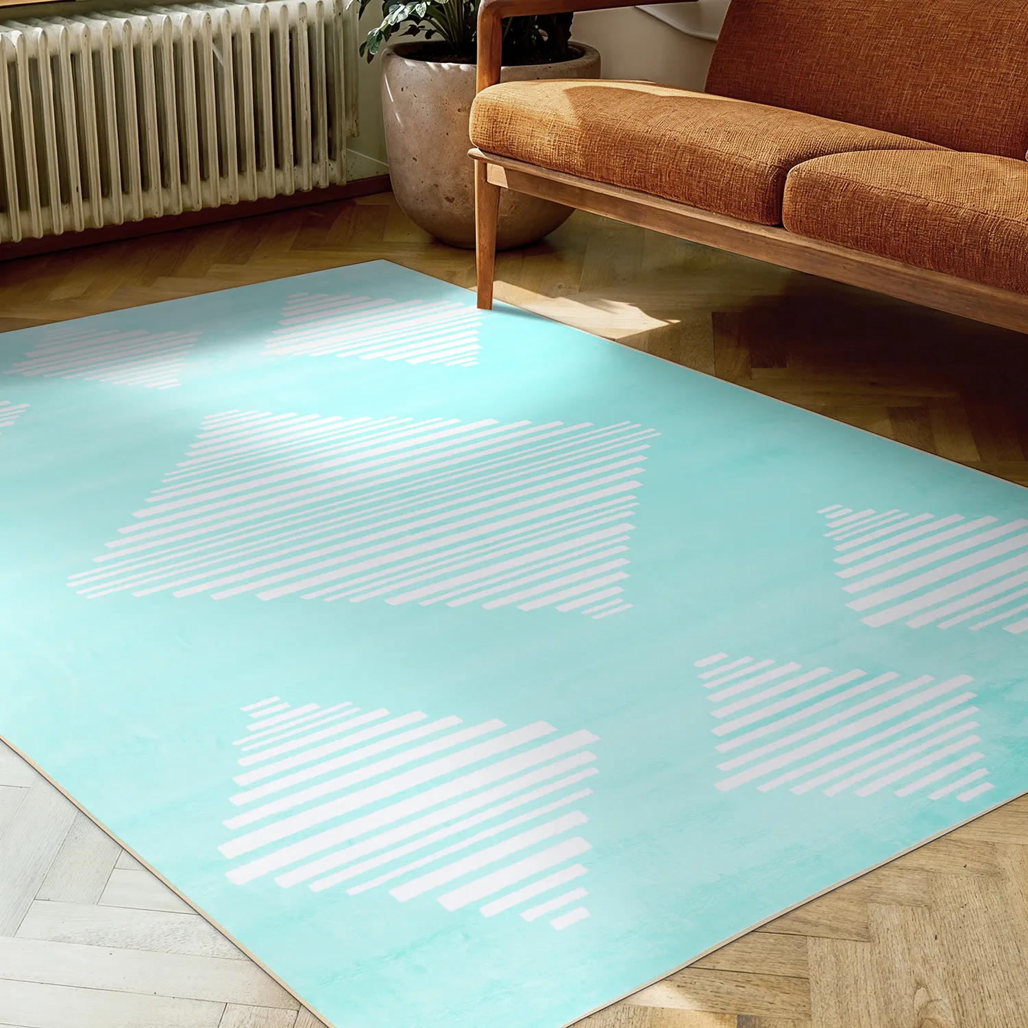 Wilton rug - Carmen (light blue/white)