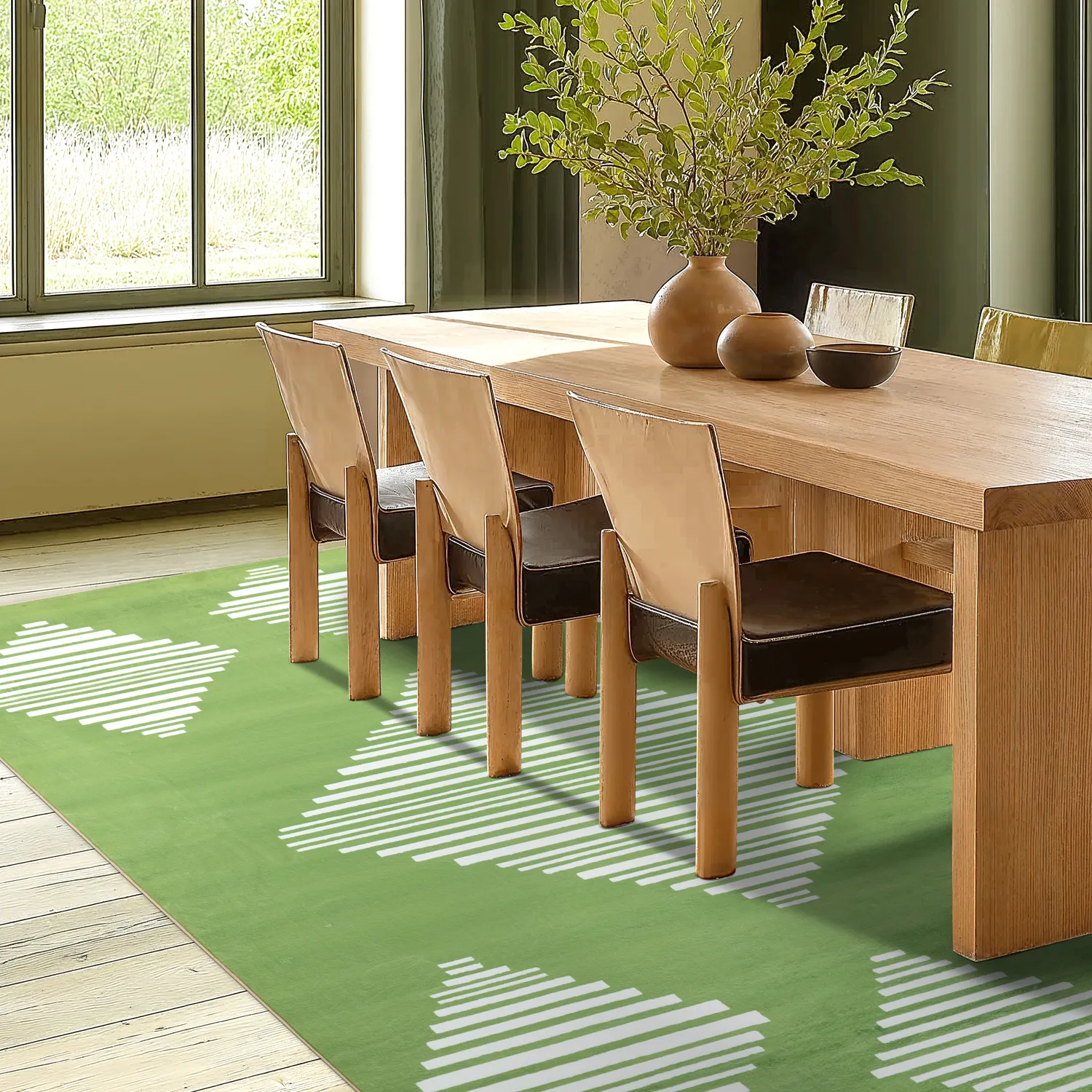 Wilton rug - Carmen (green/white)