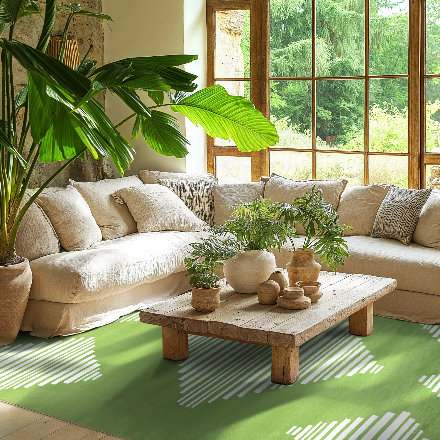 Wilton rug - Carmen (green/white)
