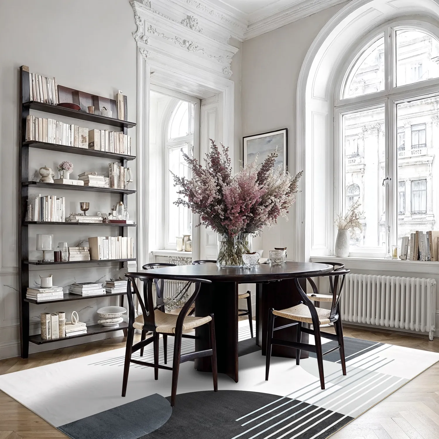 Wilton rug - Delft (white/grey/black)