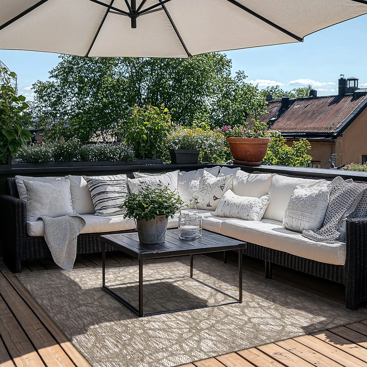 Indoor/Outdoor rug - Brussels Diamond (grey)