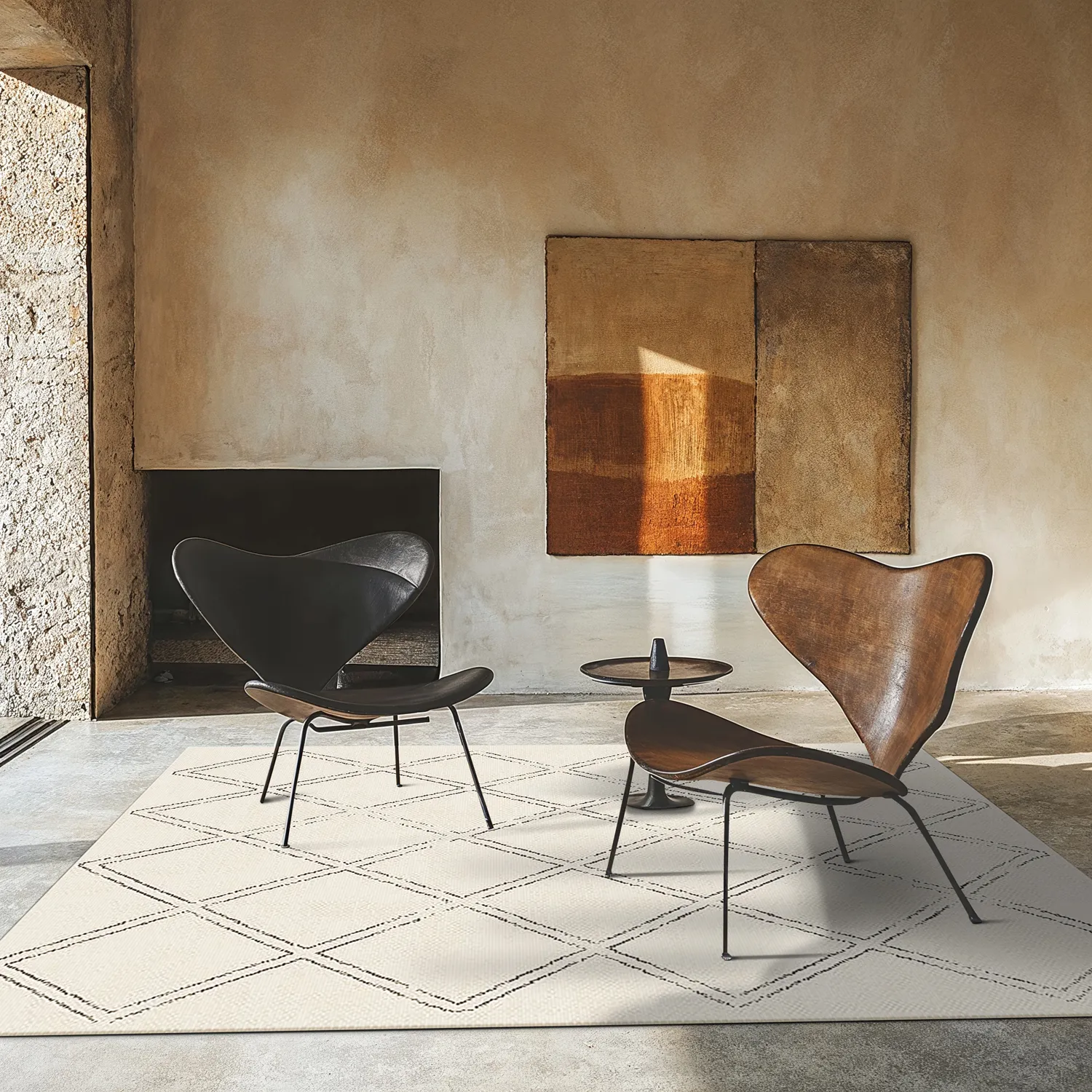 Indoor/Outdoor rug - Brussels Diamond (white)
