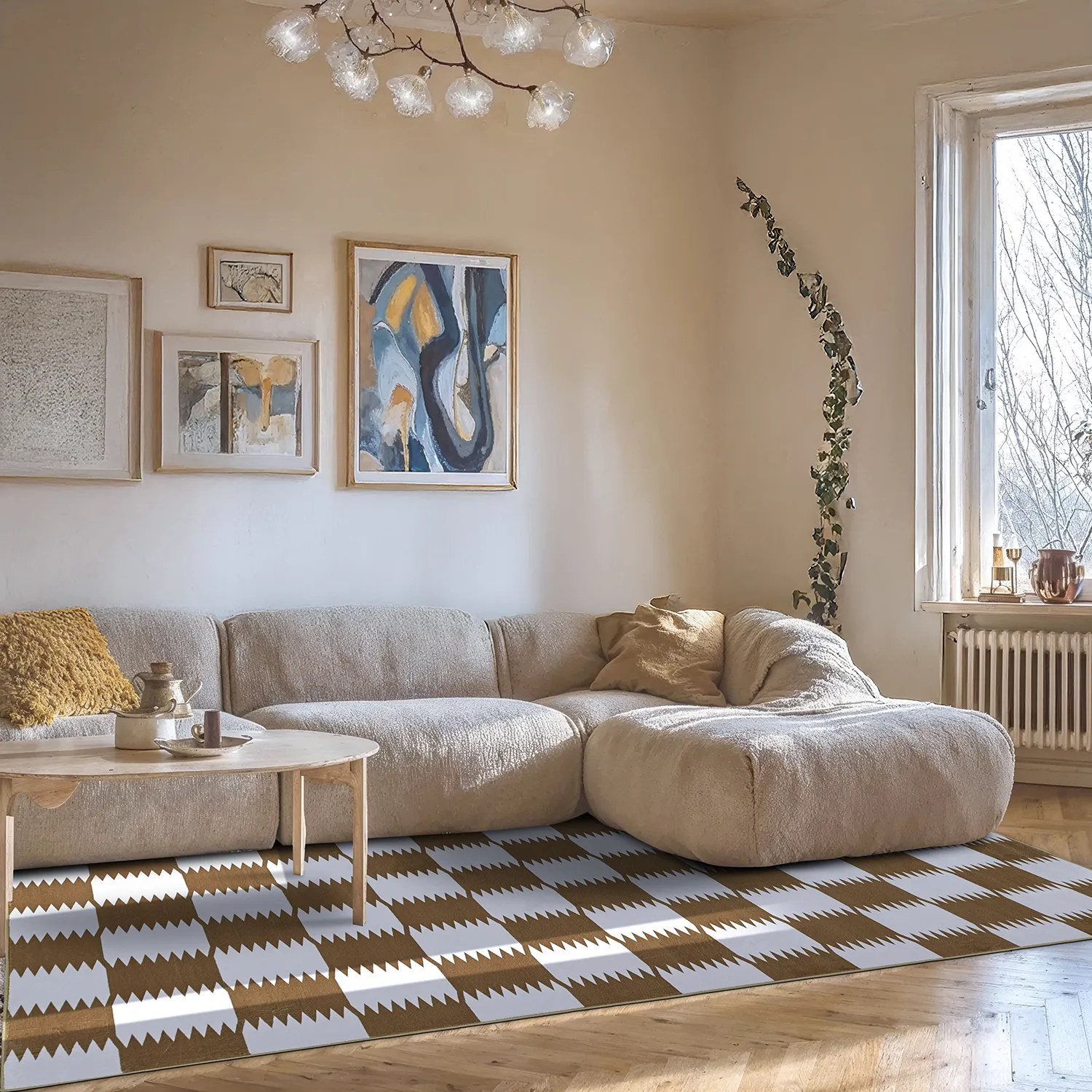 Wilton rug - Gobi (brown/white)