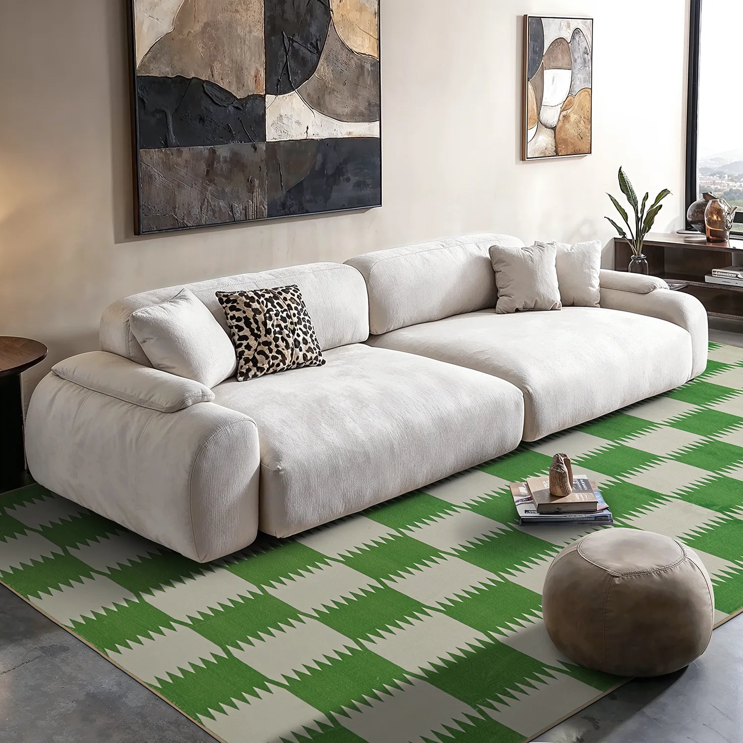 Wilton rug - Gobi (green/white)