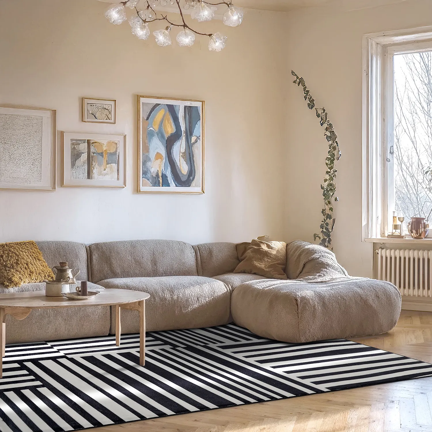 Wilton rug - Joma (black/white)
