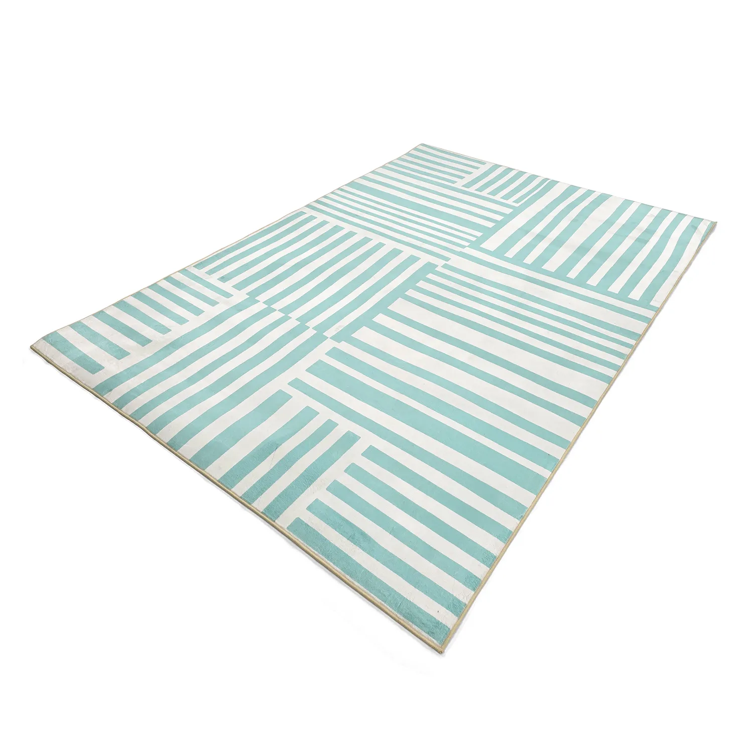 Wilton rug - Joma (turquoise/white)