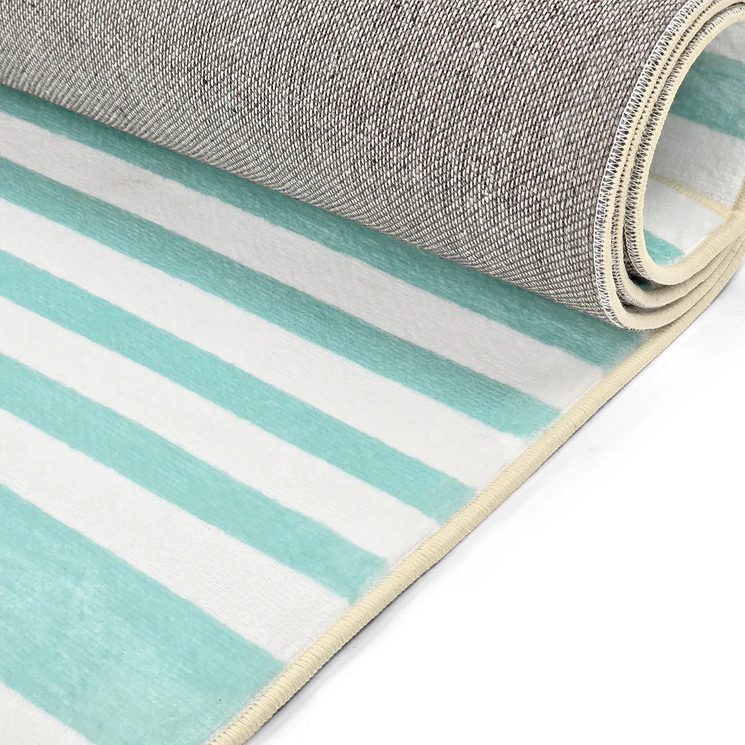 Wilton rug - Joma (turquoise/white)