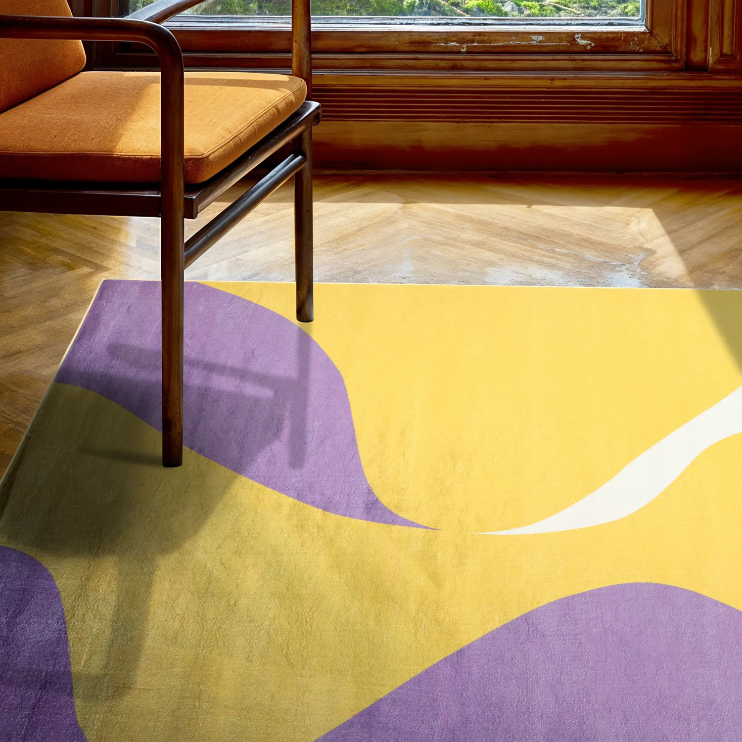 Wilton rug - Leiden (yellow/purple)