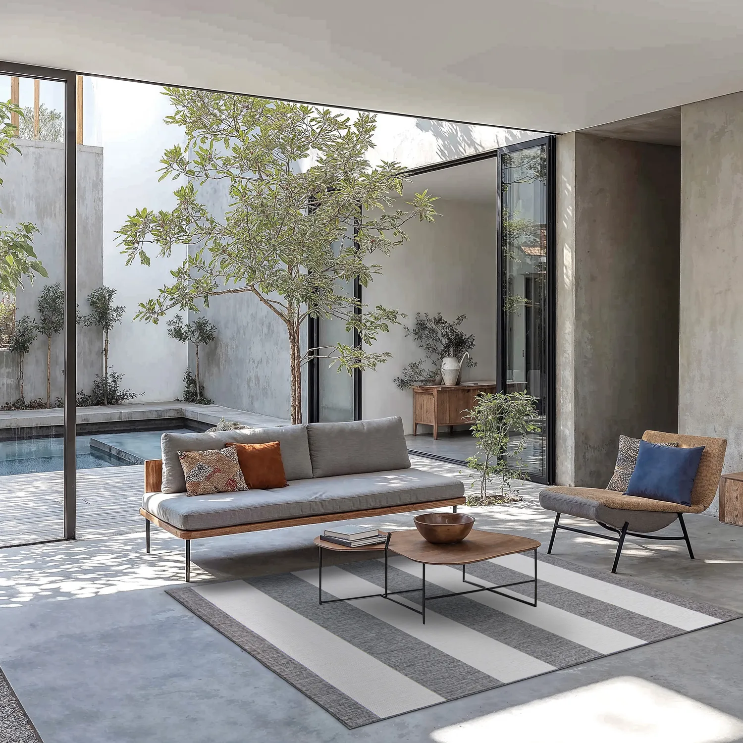 Indoor/Outdoor rug - Santana (grey)