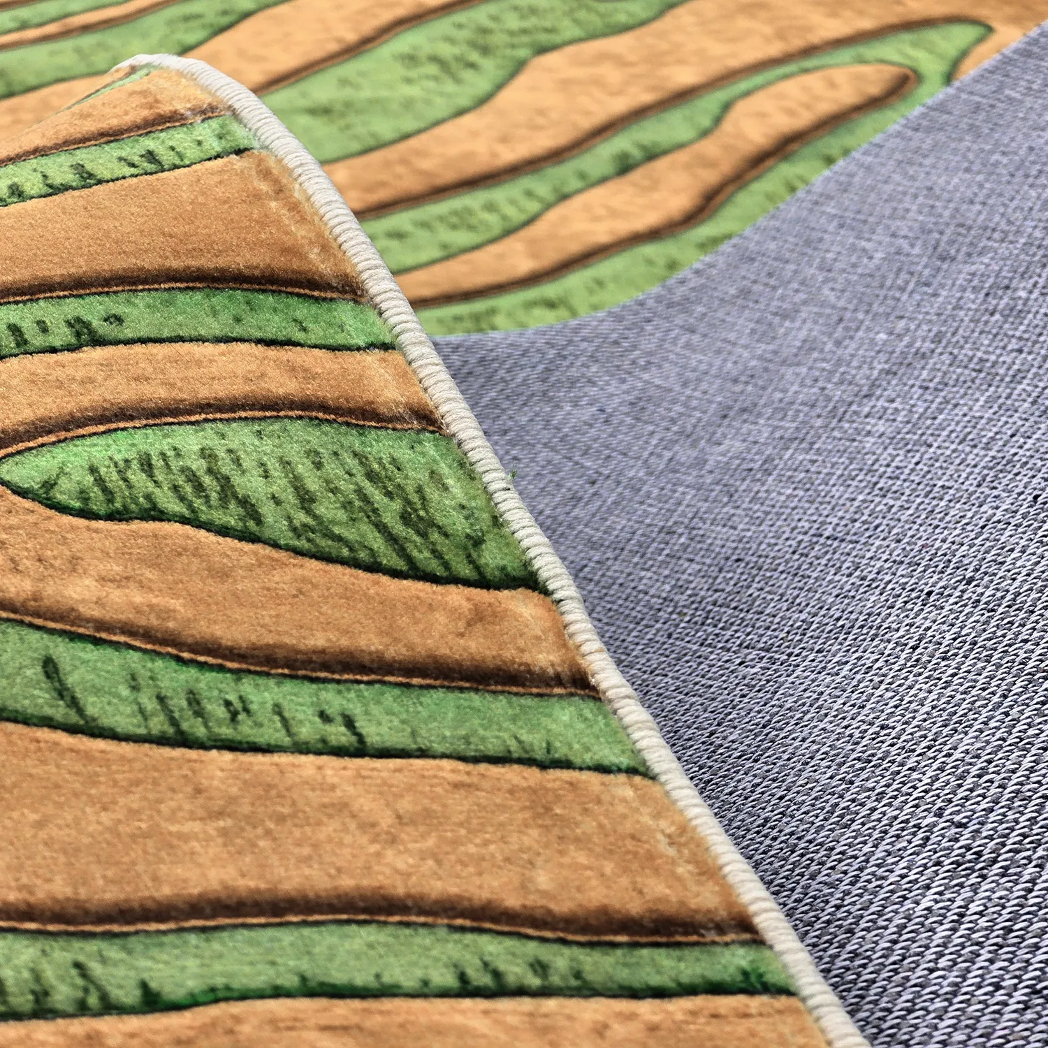Wilton rug - Zebra (green/orange)