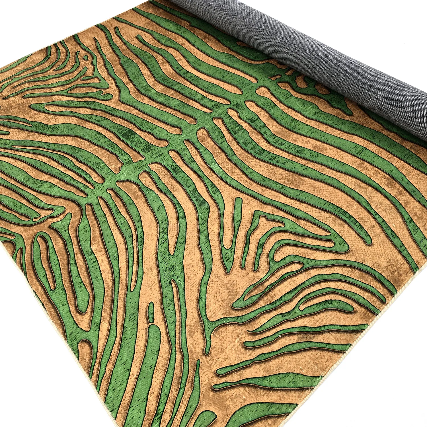 Wilton rug - Zebra (green/orange)