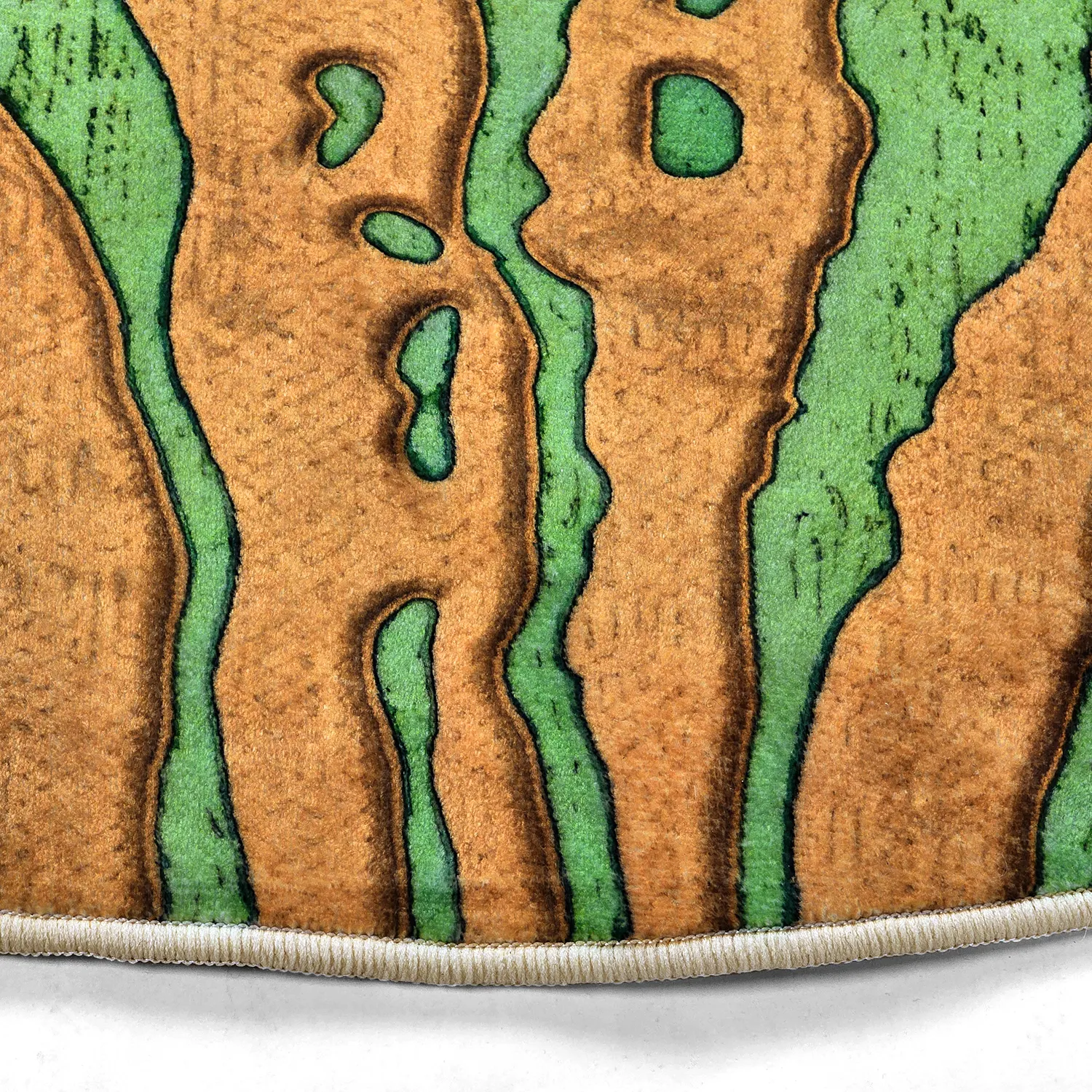 Round rug - Zebra (green/orange)