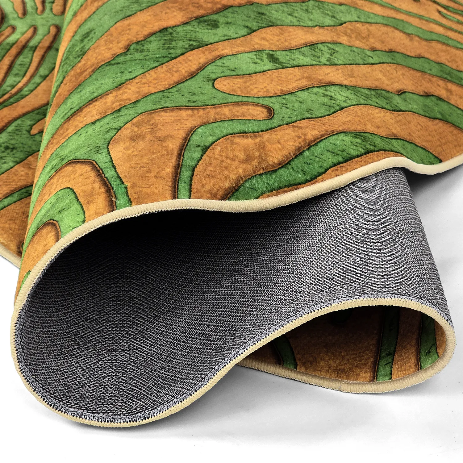Round rug - Zebra (green/orange)