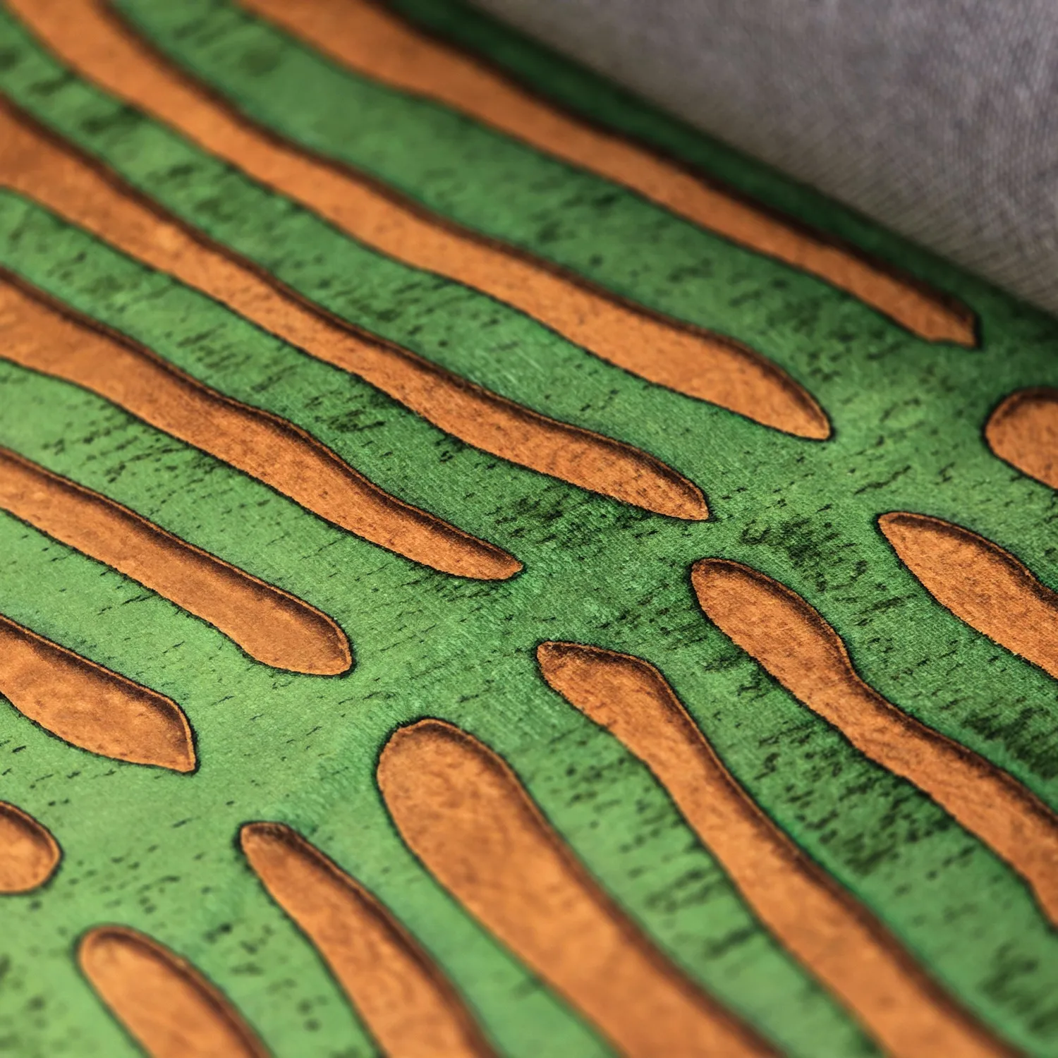 Round rug - Zebra (green/orange)