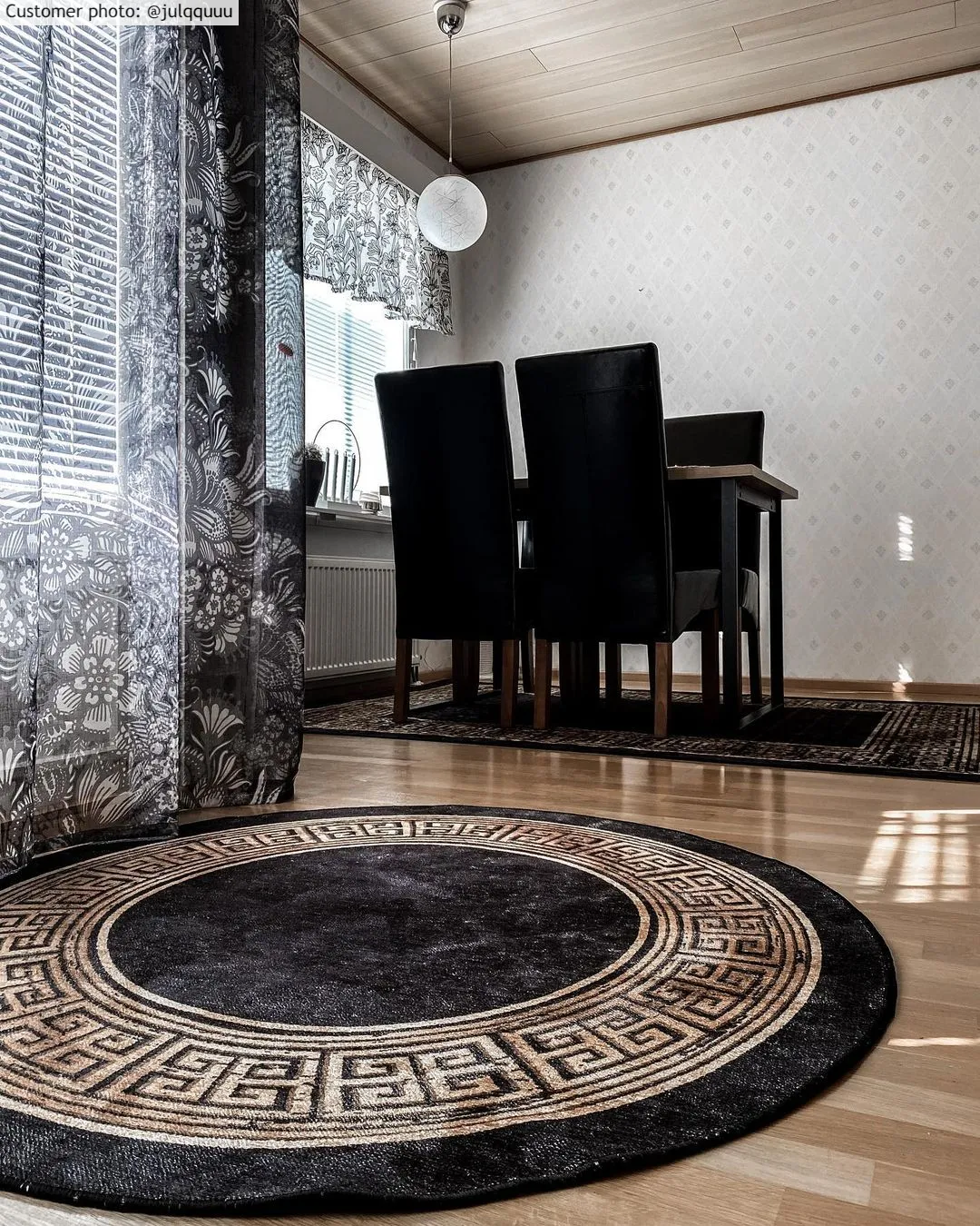 Round rug - Tilos (black/gold)