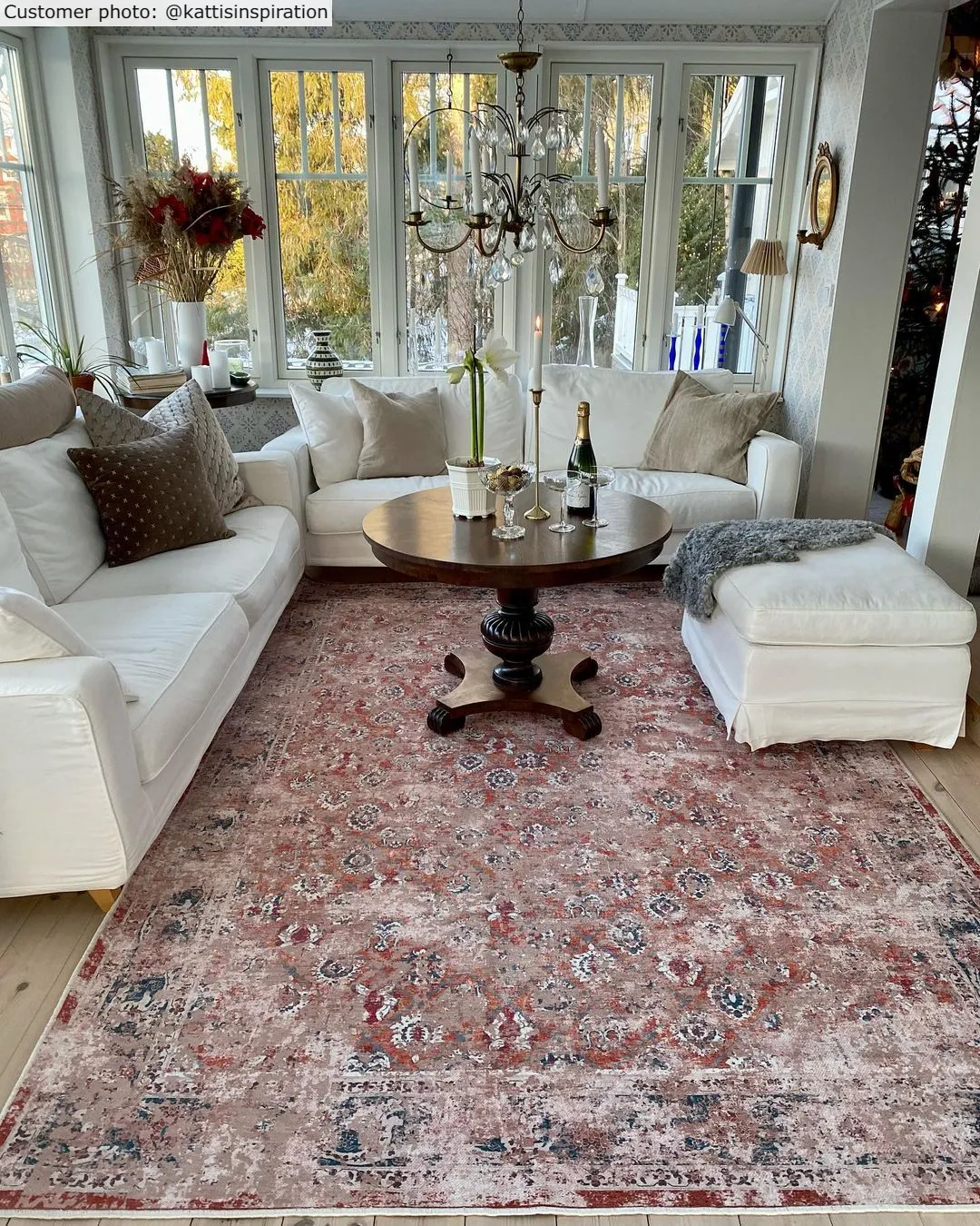Wilton rug - Douz (red/multi)