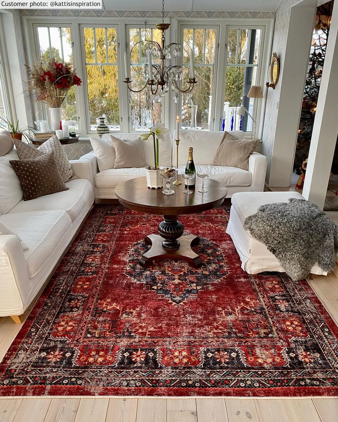 Wilton rug - Soussi (red/multi)