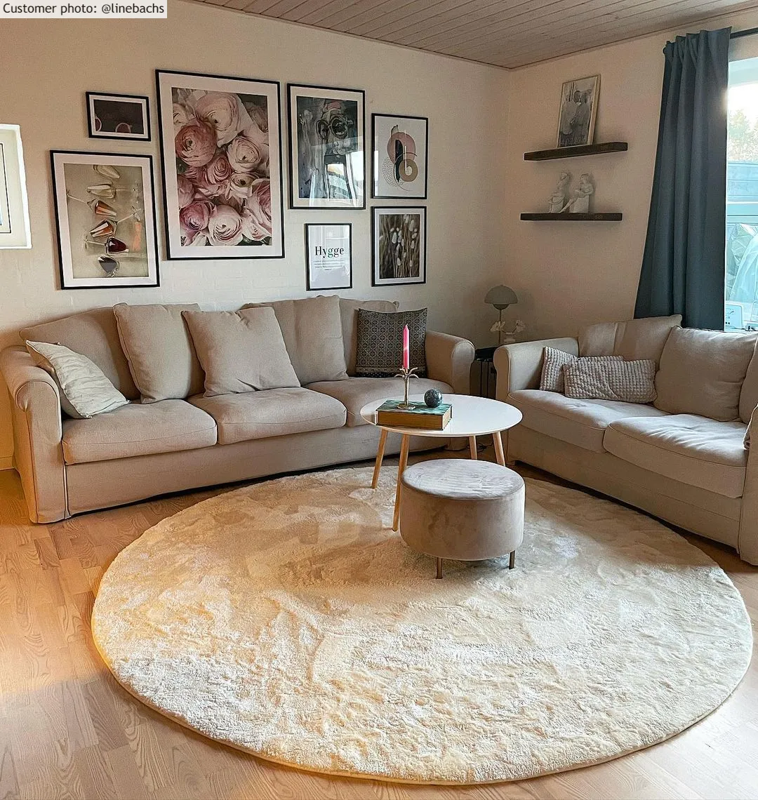 Round rugs - Aranga Super Soft Fur (beige)