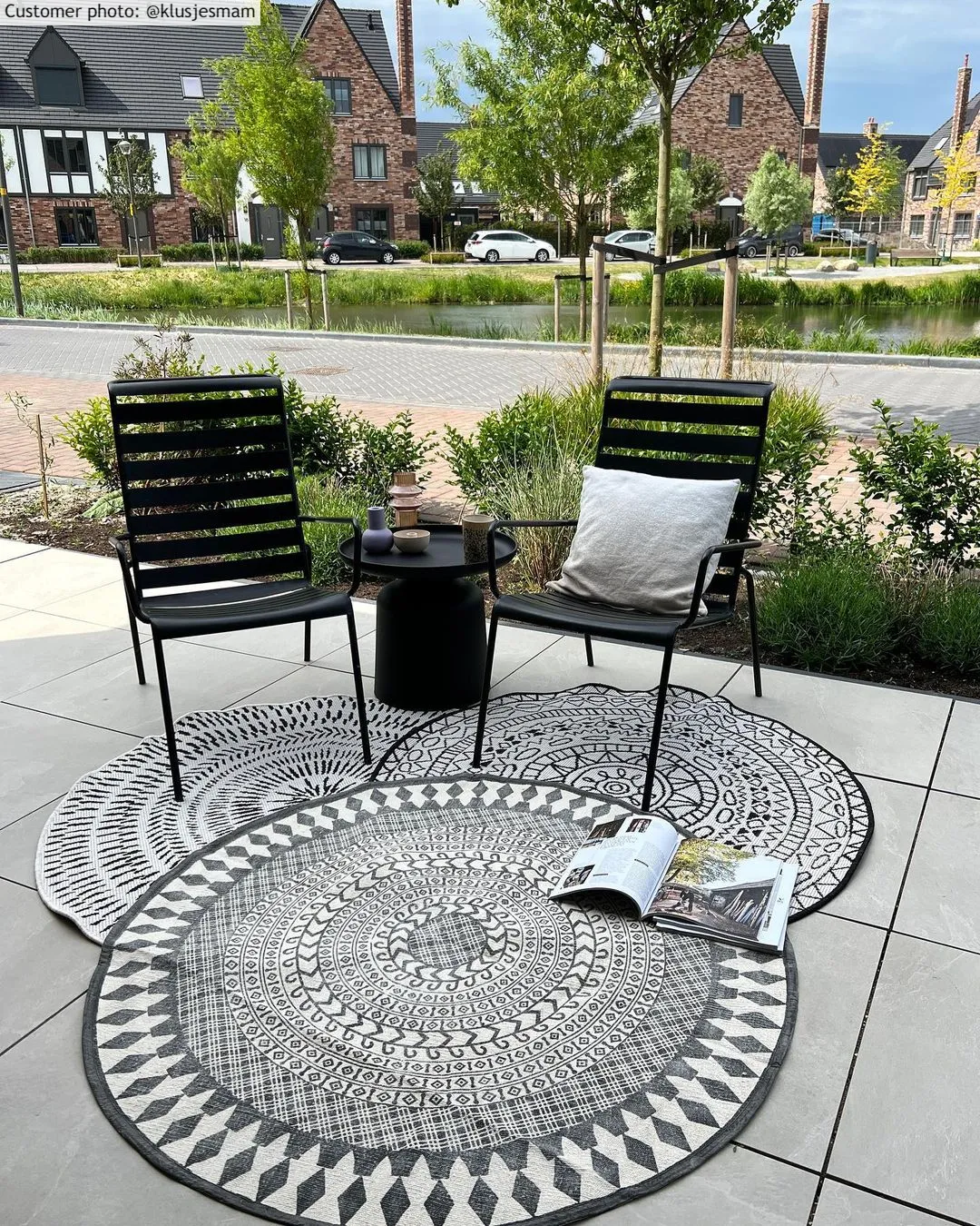 Round rug - Brussels Diamond (black)