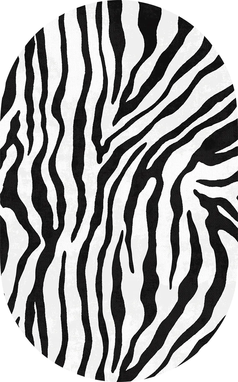 Oval rug - Zebra (black/white)